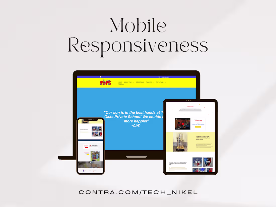 Cover image for Twin Oaks Private School Website