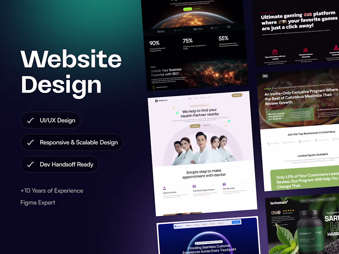 Cover image for Website Design (UI/UX, Figma Ready)