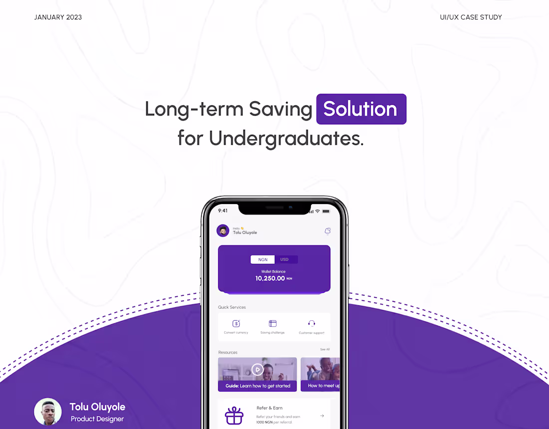 Cover image for A Case Study  to improved undergraduates saving Habits