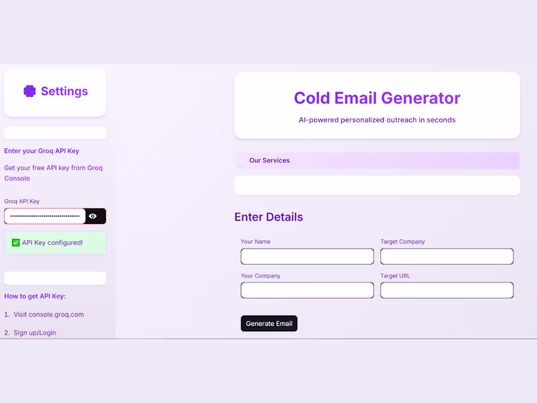 Cover image for AI Cold Email Generator using