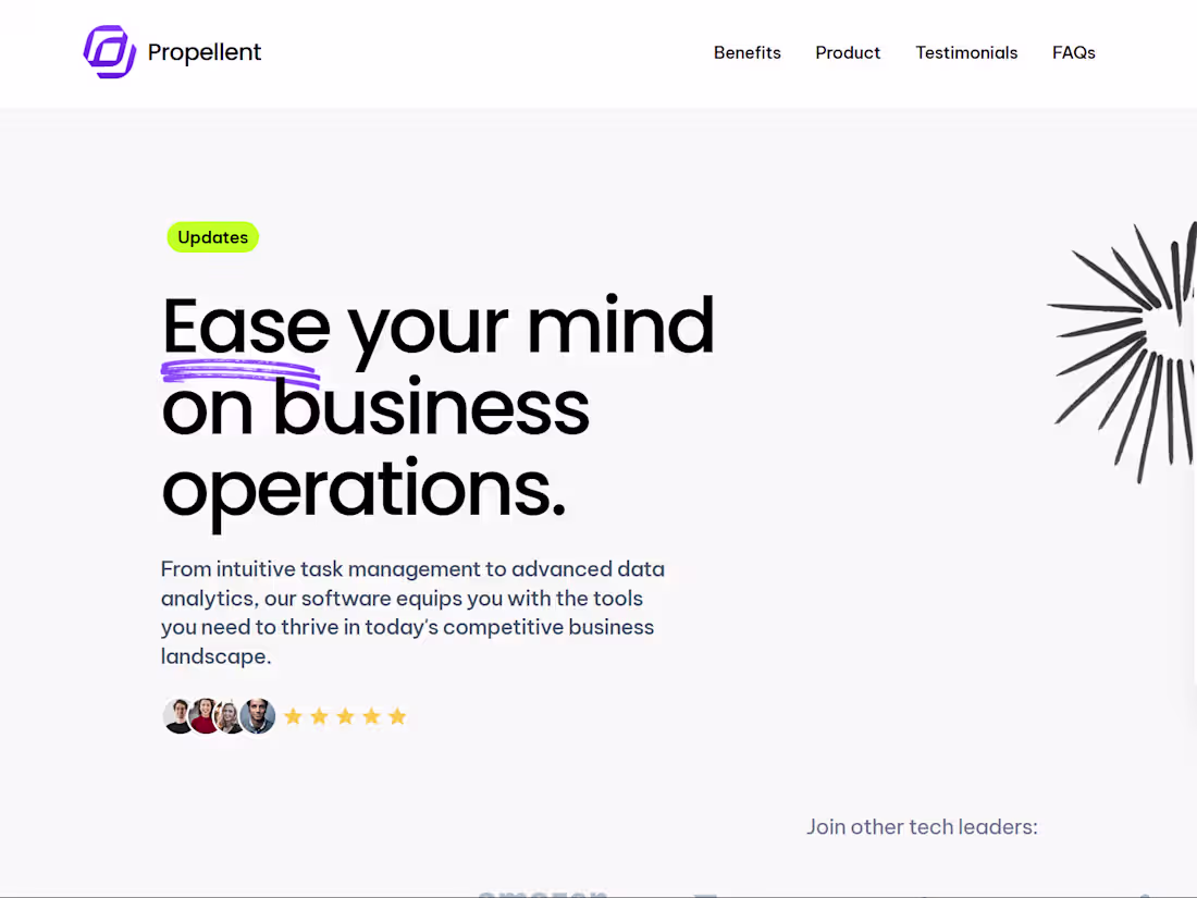 Cover image for Propellent — Startup Landing Page