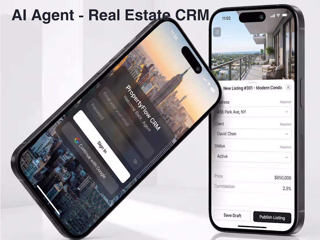 Cover image for PropertyFlow: Custom Mobile CRM Interface 🏠✨ A concept for ...