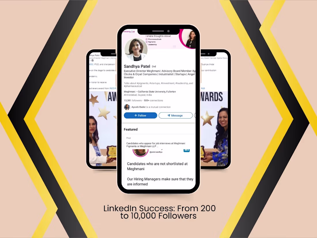 Cover image for Sandhya Patel's LinkedIn Success: From 200 to 10,000 Followers