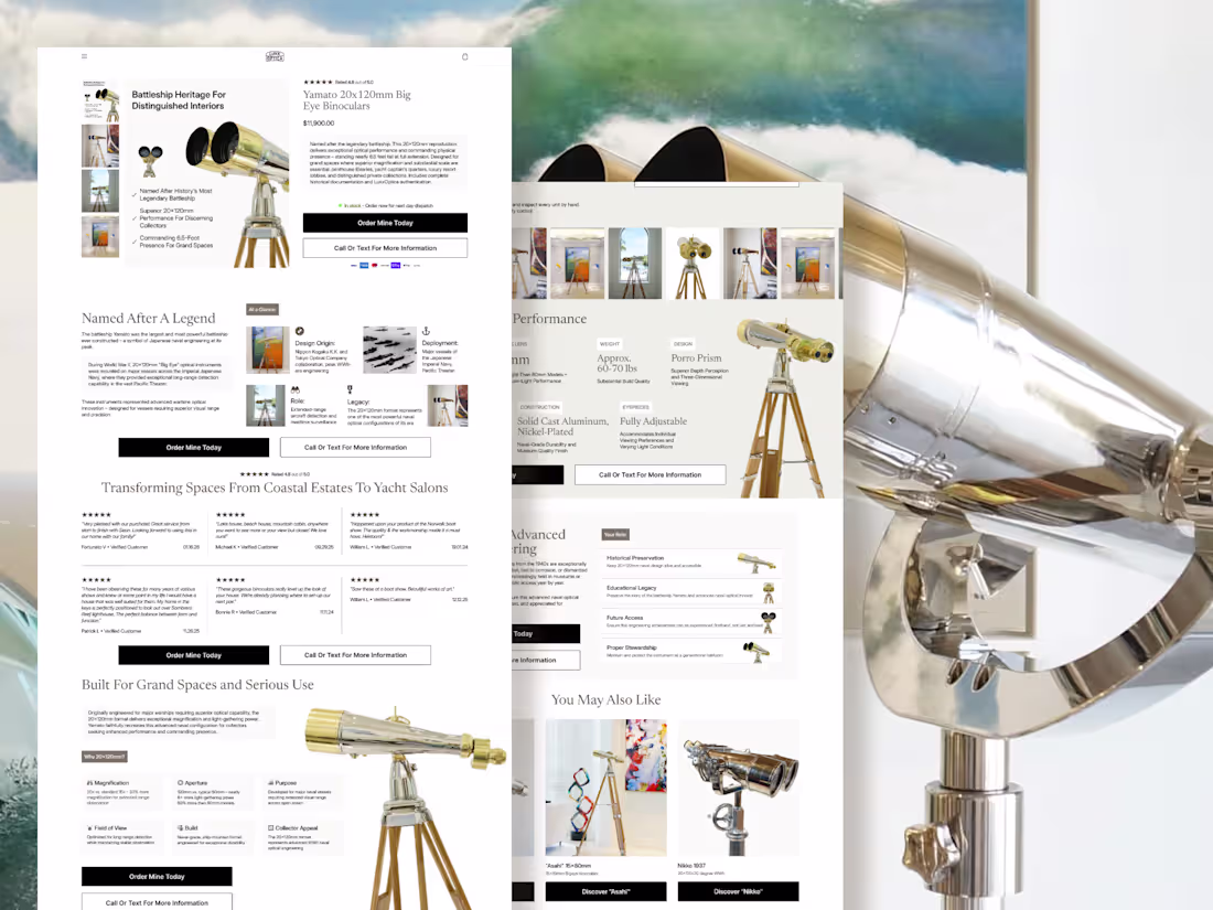 Cover image for Yamato Product Page for "LuxxOptical Brand"