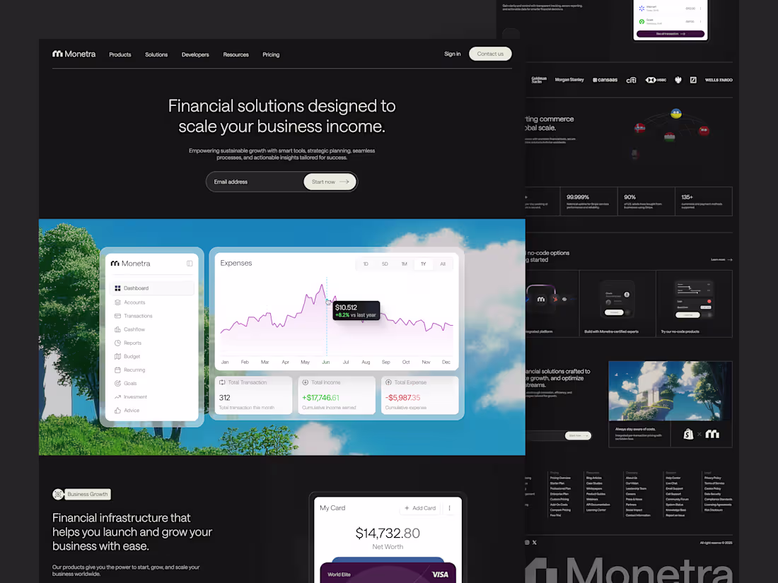 Cover image for Monetra - Financial Landing Page