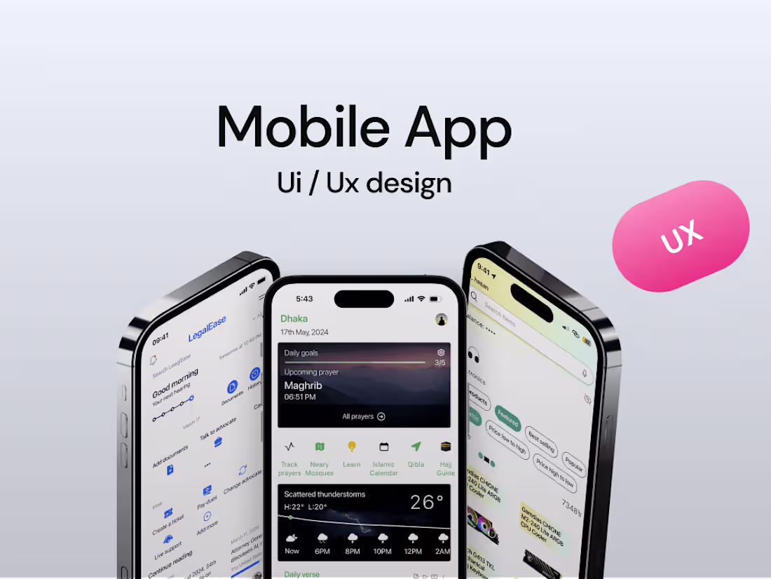 Cover image for I will design outstanding mobile UI for your business app