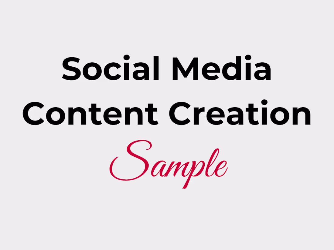 Cover image for Social Media Content Creation Sample