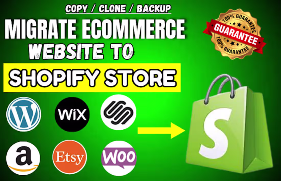 Cover image for I will migrate wordpress, squarespace, wix, bigcommerce, magent…