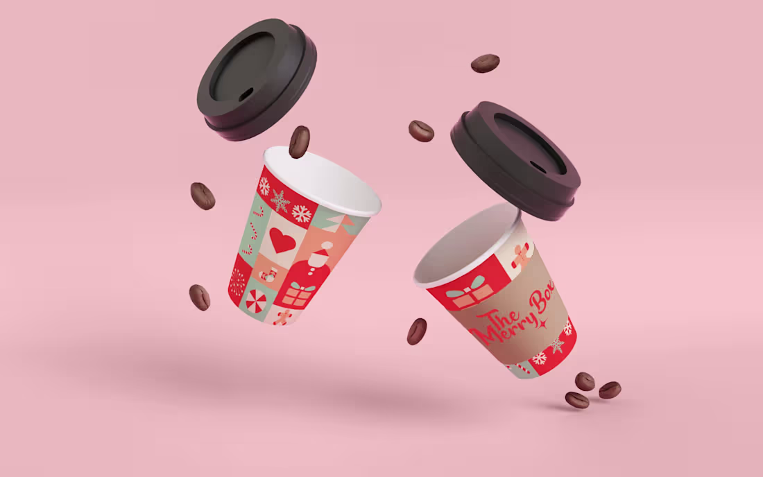 Cover image for Christmas Cheer in a Cup: The Merry Box Coffee Cup Packaging
