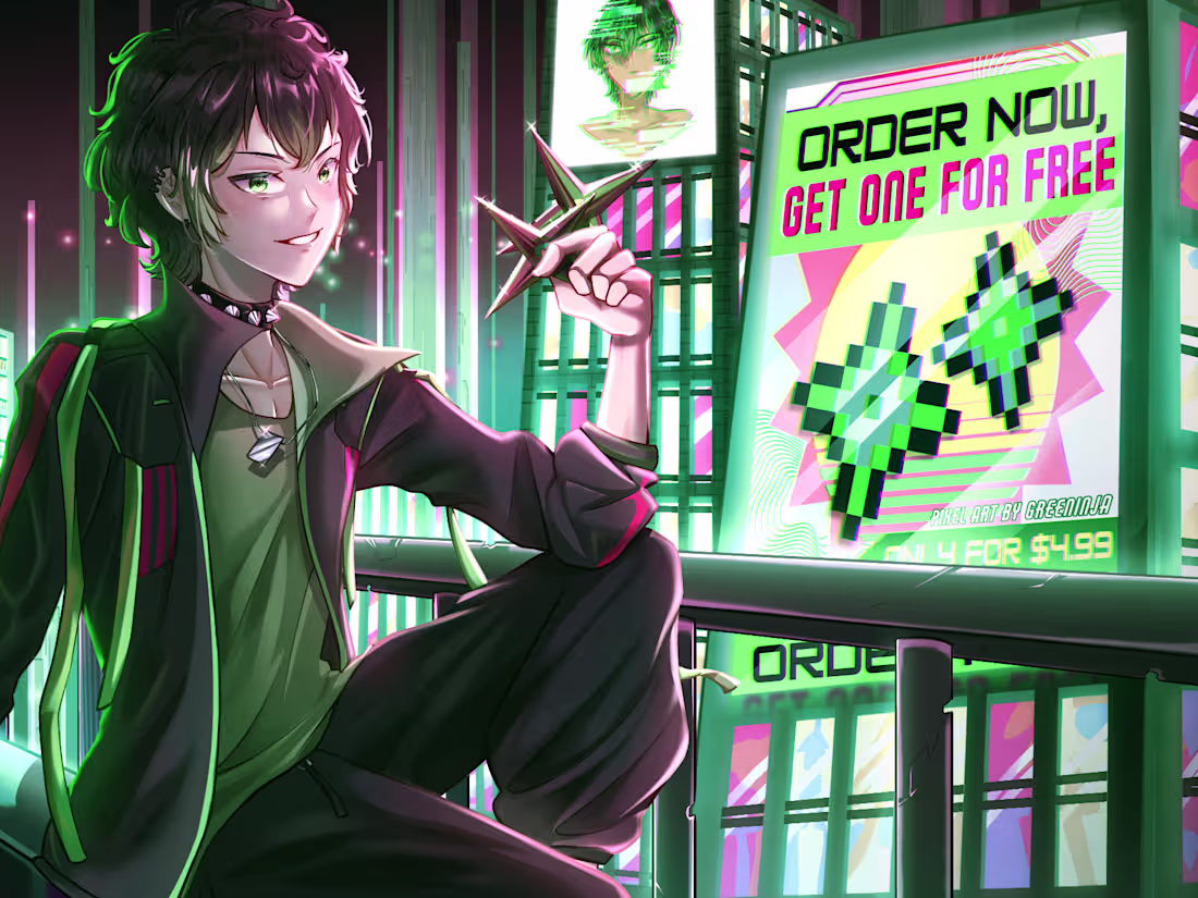 Cover image for Cyber Cityscape / VGen Commission for Greeninja