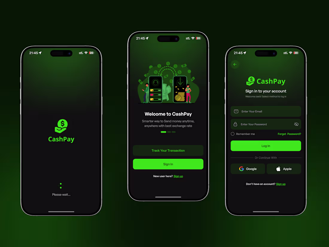 Cover image for Onboarding & Login Screen | Remittance Mobile App