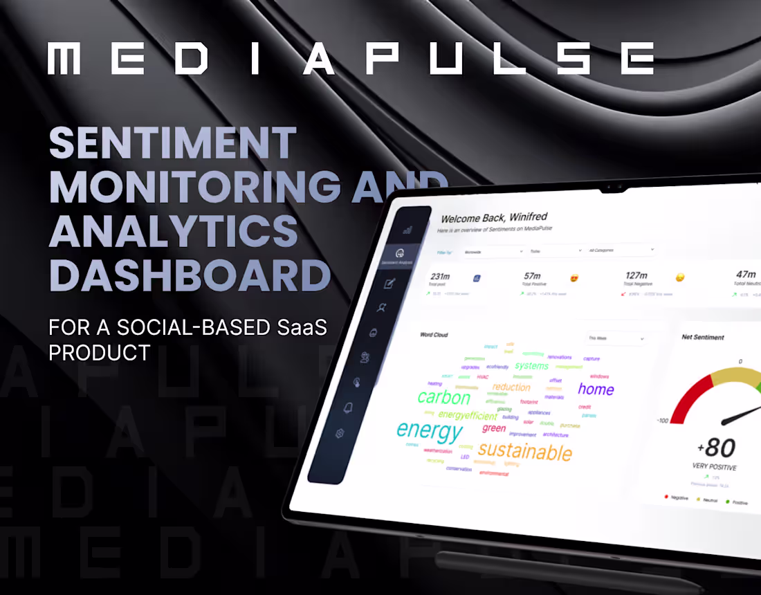 Cover image for MediaPulse | SaaS Dashboard for Sentiment Monitoring & Analysis
