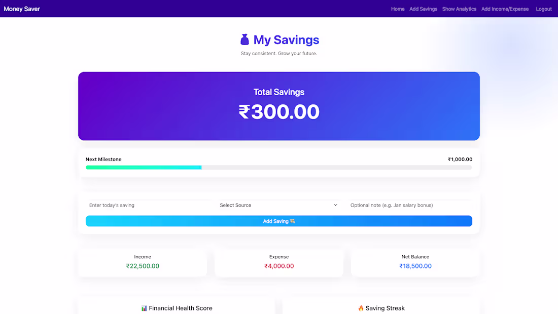 Cover image for Savings Tracker