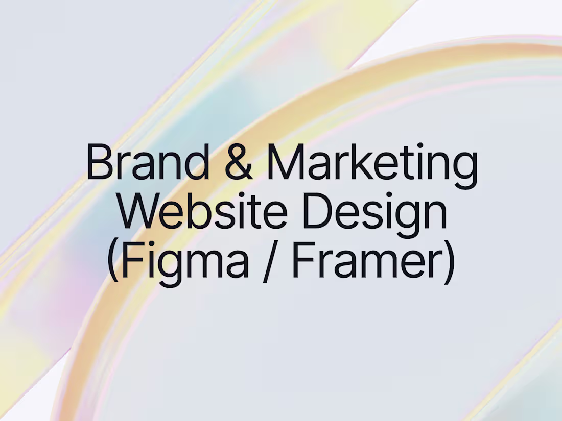 Cover image for Brand & Marketing Website Design (Framer / Figma)