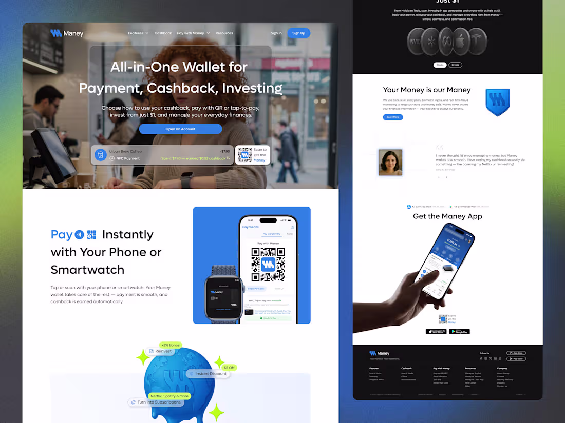 Cover image for Modern Website & Landing Page UX/UI Design in Figma