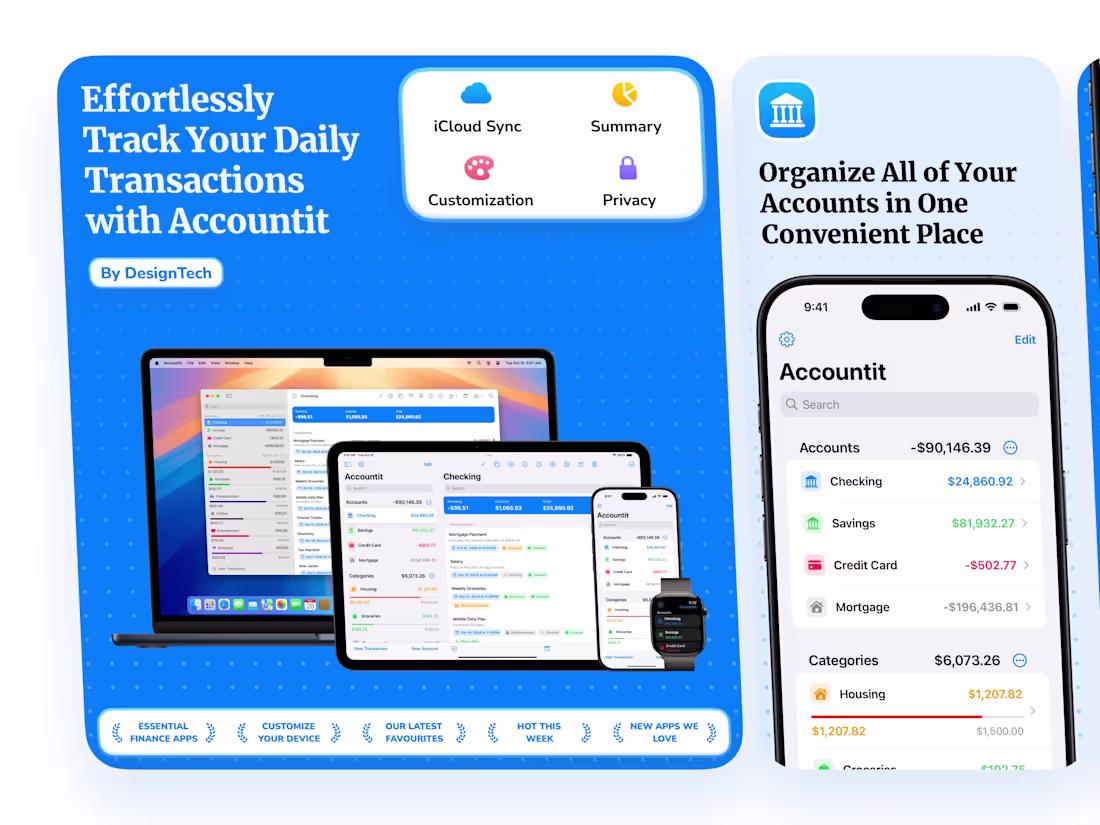 Cover image for Accountit - App Store Screenshots