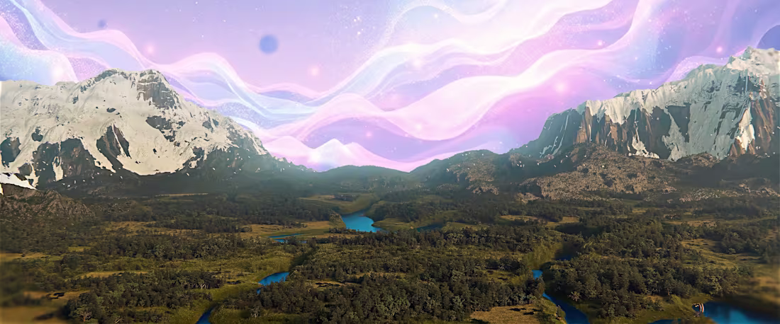 Cover image for 3d realistic mountain forest & logo animation