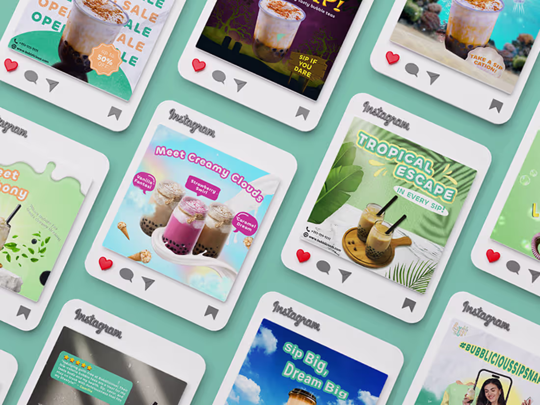 Cover image for Bubble Tea Drink Social Media Ads on Behance