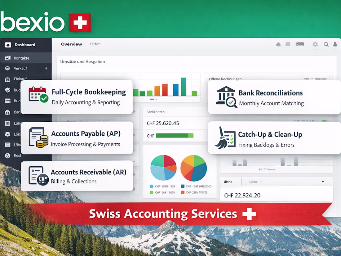 Cover image for Bexio-Bookkeeping for the Swiss SME's, AP & AR Support