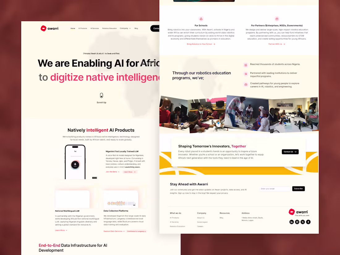 Cover image for Framer Website Development for Awarri