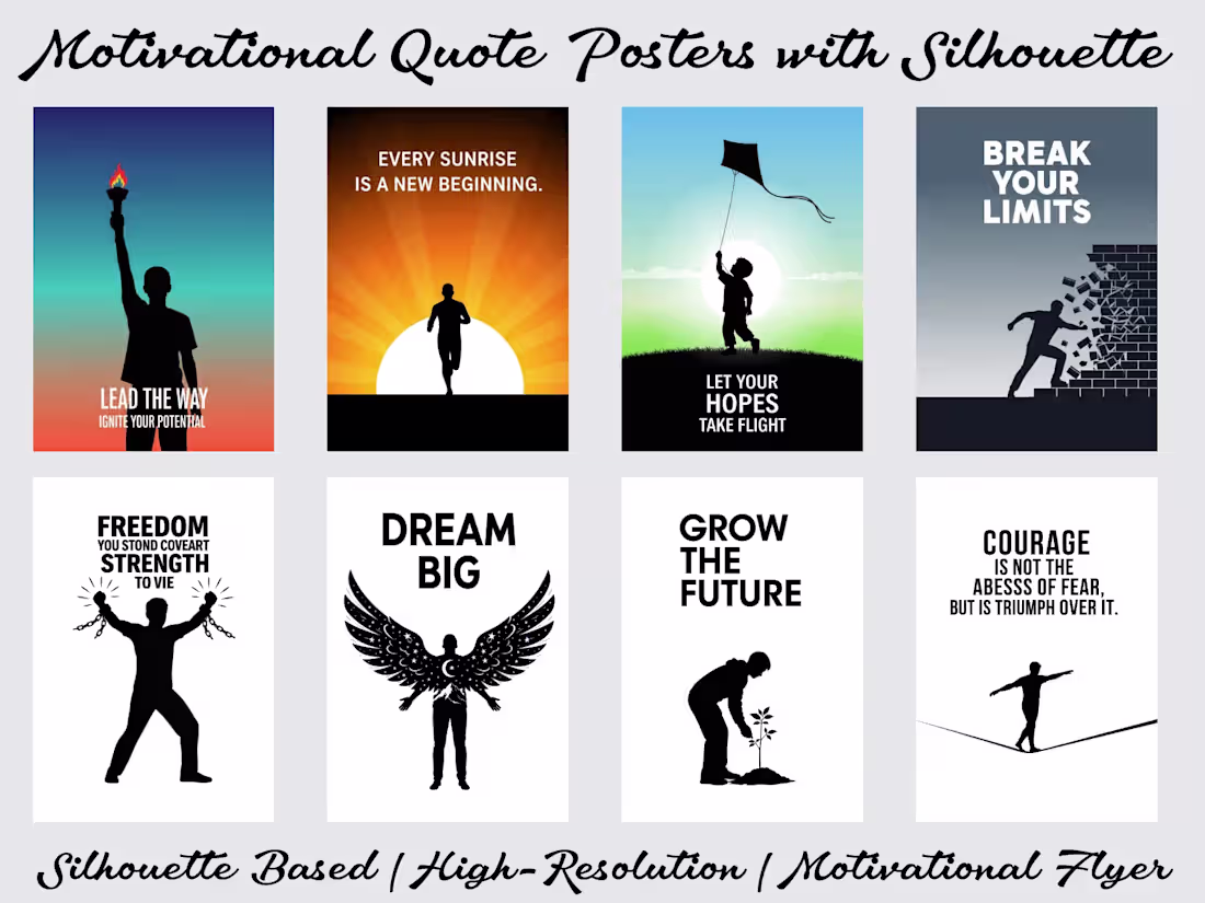 Cover image for Silhouette-based Motivational Quote Poster Design