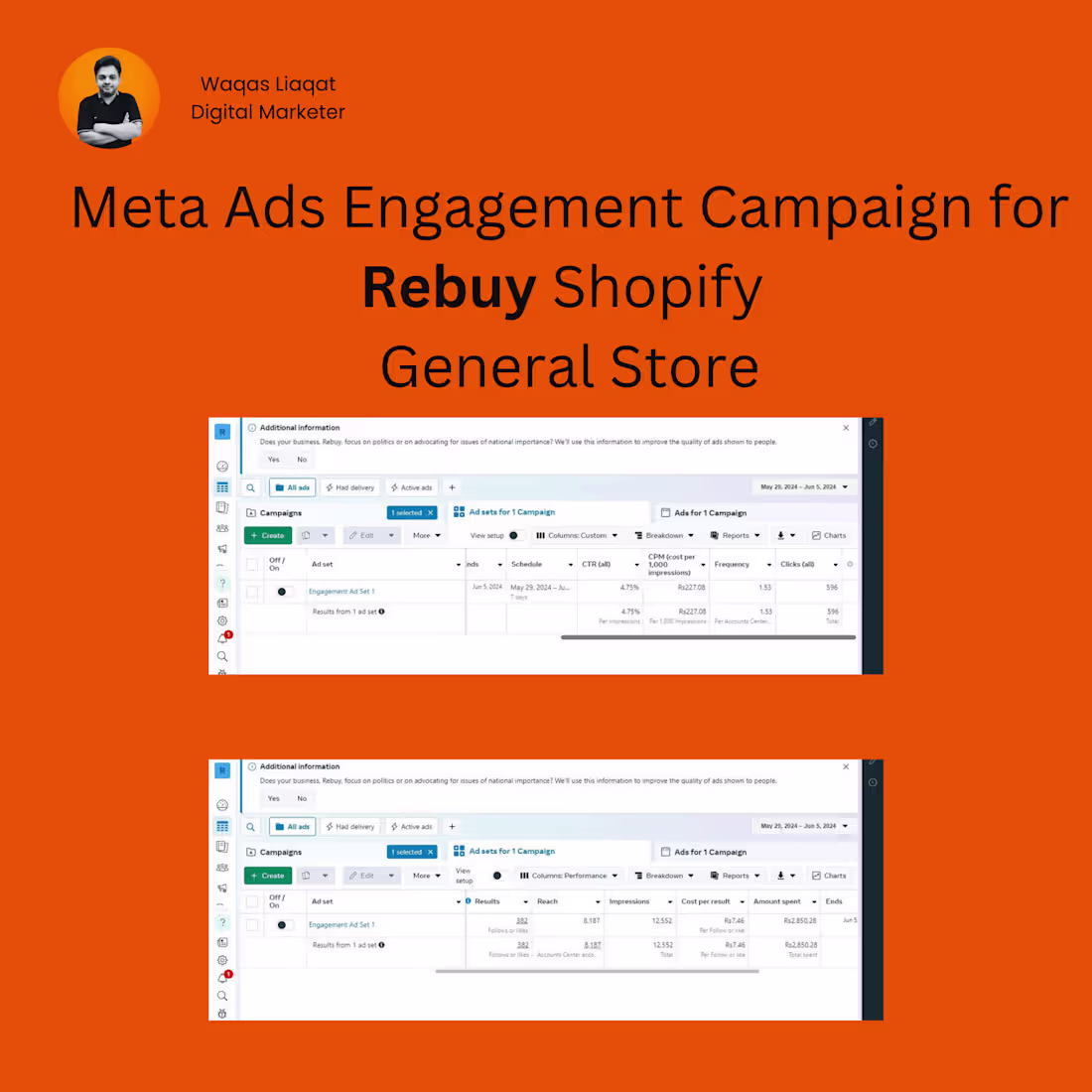 Cover image for Meta Ads Engagement Campaign for Rebuy Shopify General Store
