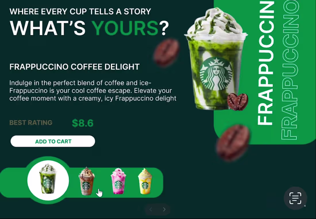 Cover image for Starbucks mockup with interactive animations 