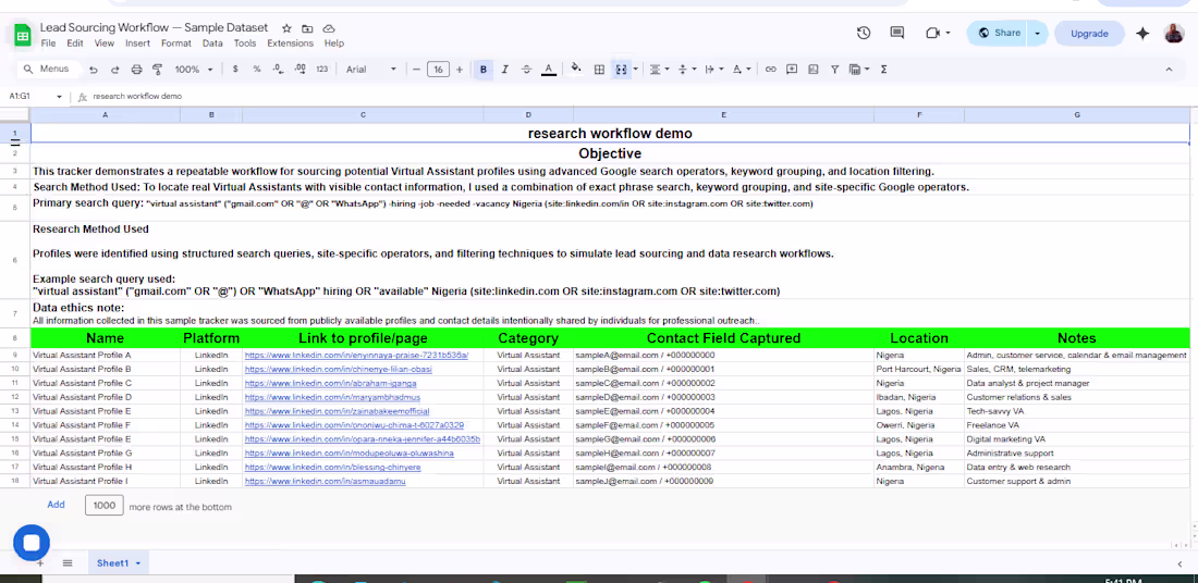 Cover image for Research & Lead Sourcing Workflow:
Developed