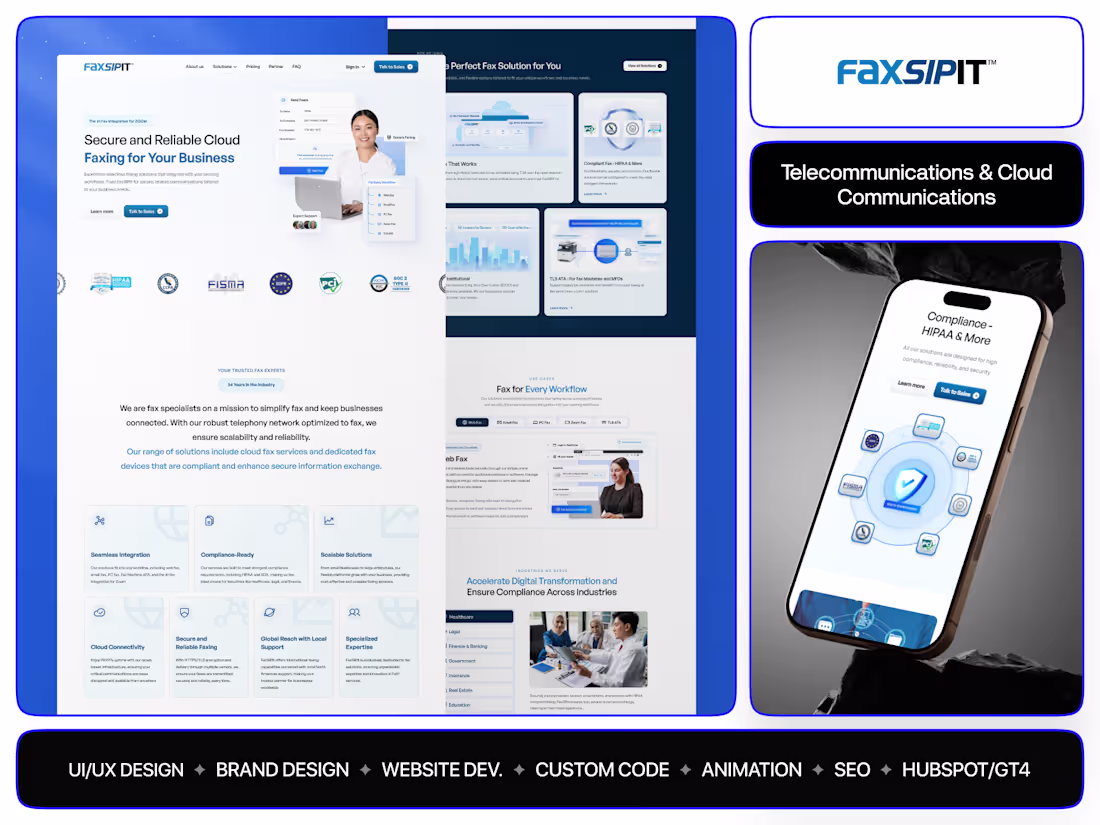 Cover image for Fax Service SaaS | Web Dev + UI Design + Custom Illustration