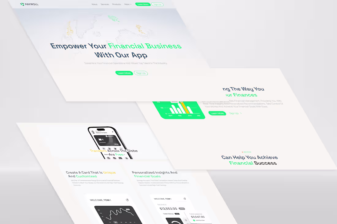 Cover image for UI Design for Payroll Management Landing Page