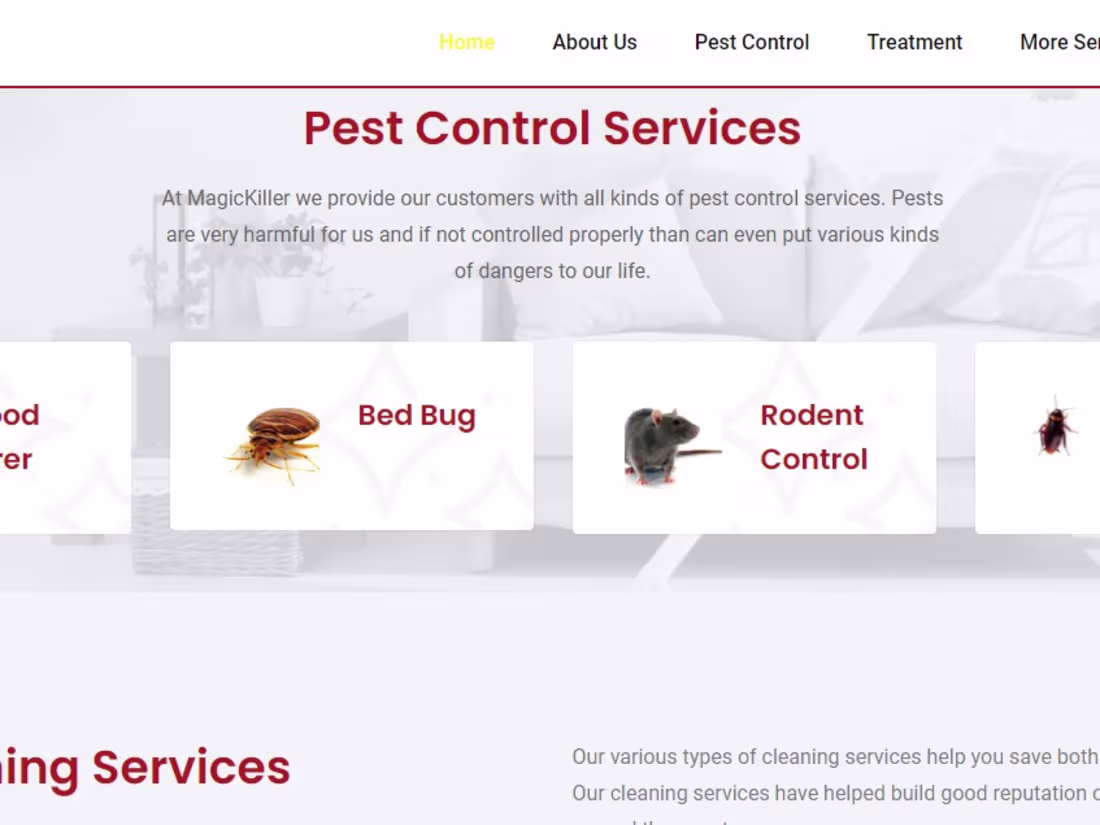 Cover image for  Pest Control & Cleaning Service Business Website
