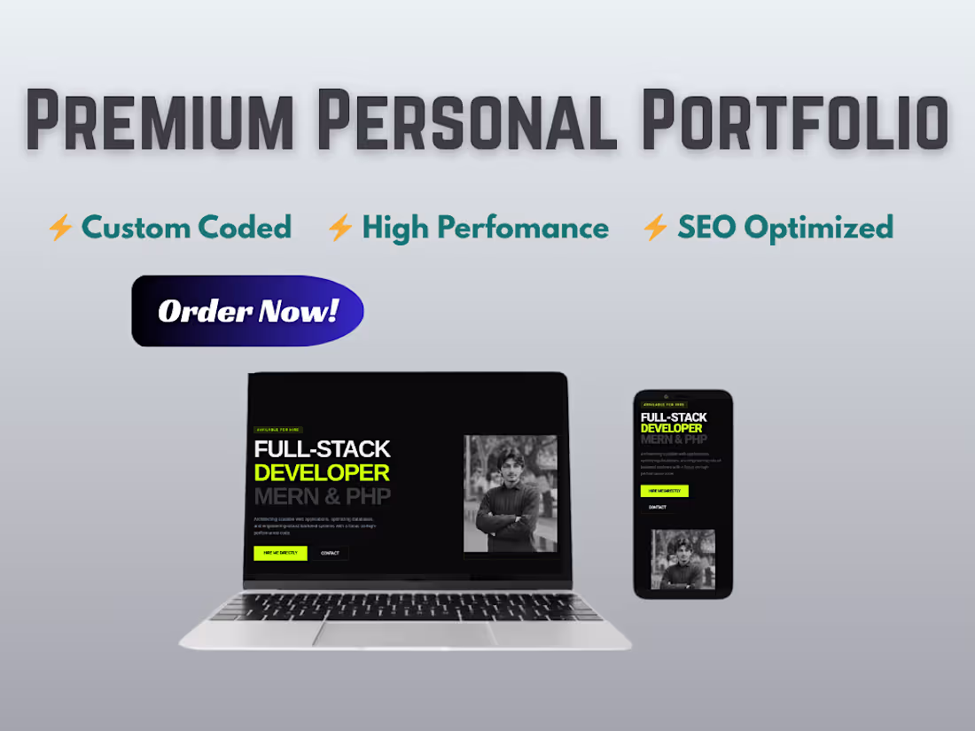 Cover image for I will build custom, high-performance personal portfolio website