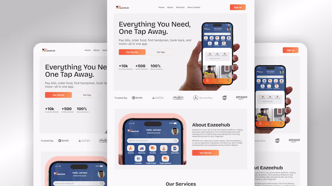 Cover image for Eazeehub Website UI Design
