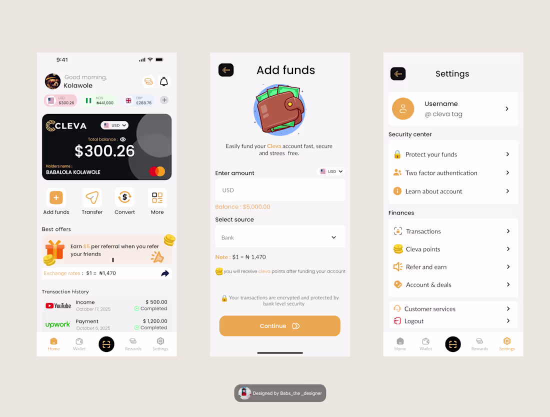 Cover image for Fintech UI Exploration: Cleva App