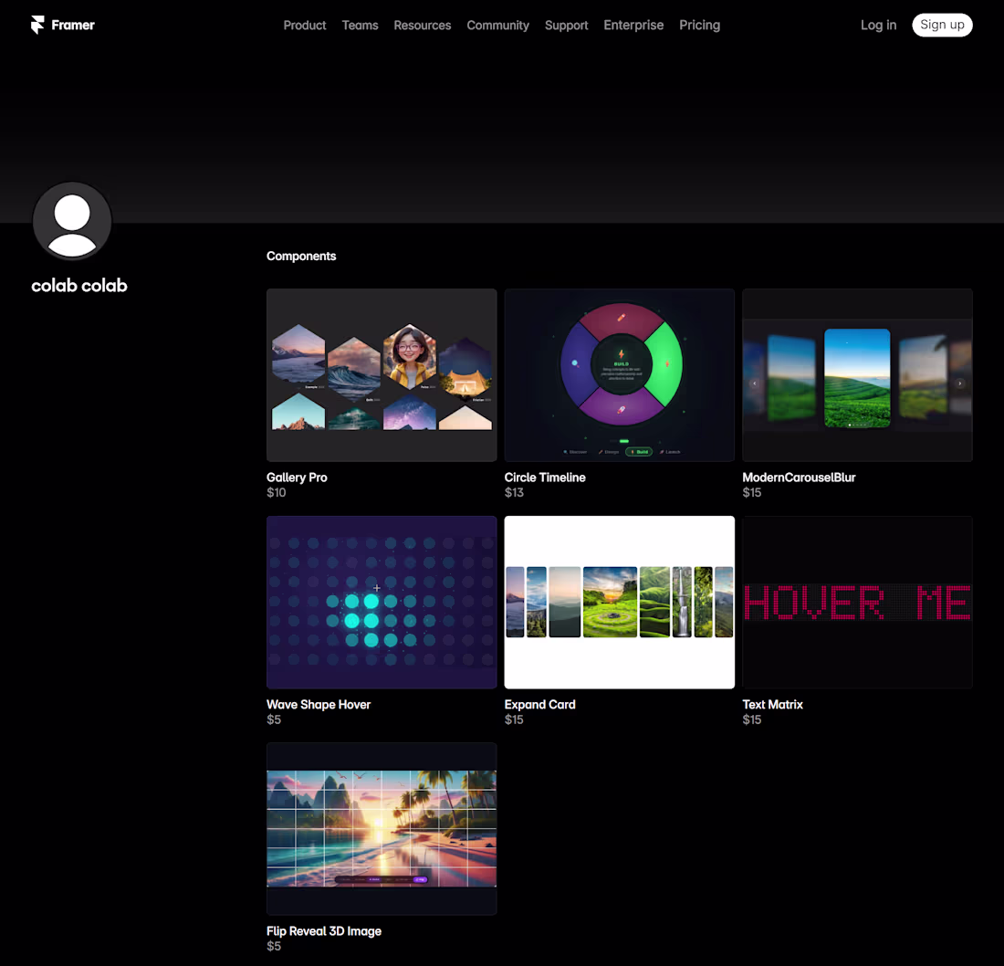 Cover image for My Components Framer : https://www.framer.com/@colab-colab/