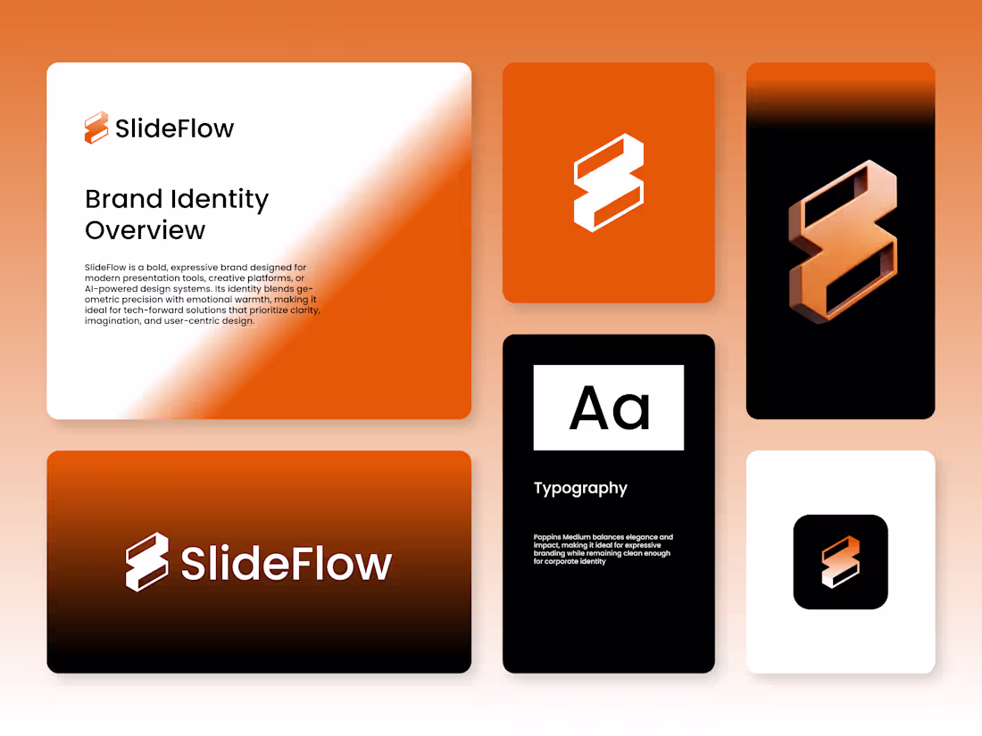 Cover image for SlideFlow – Logo & Brand Identity System SlideFlow is a tech...