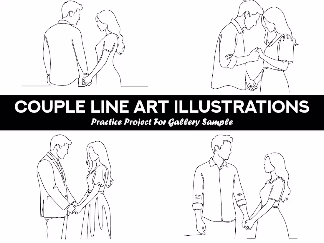 Cover image for Couple Line Art – Minimalist Romantic Artwork