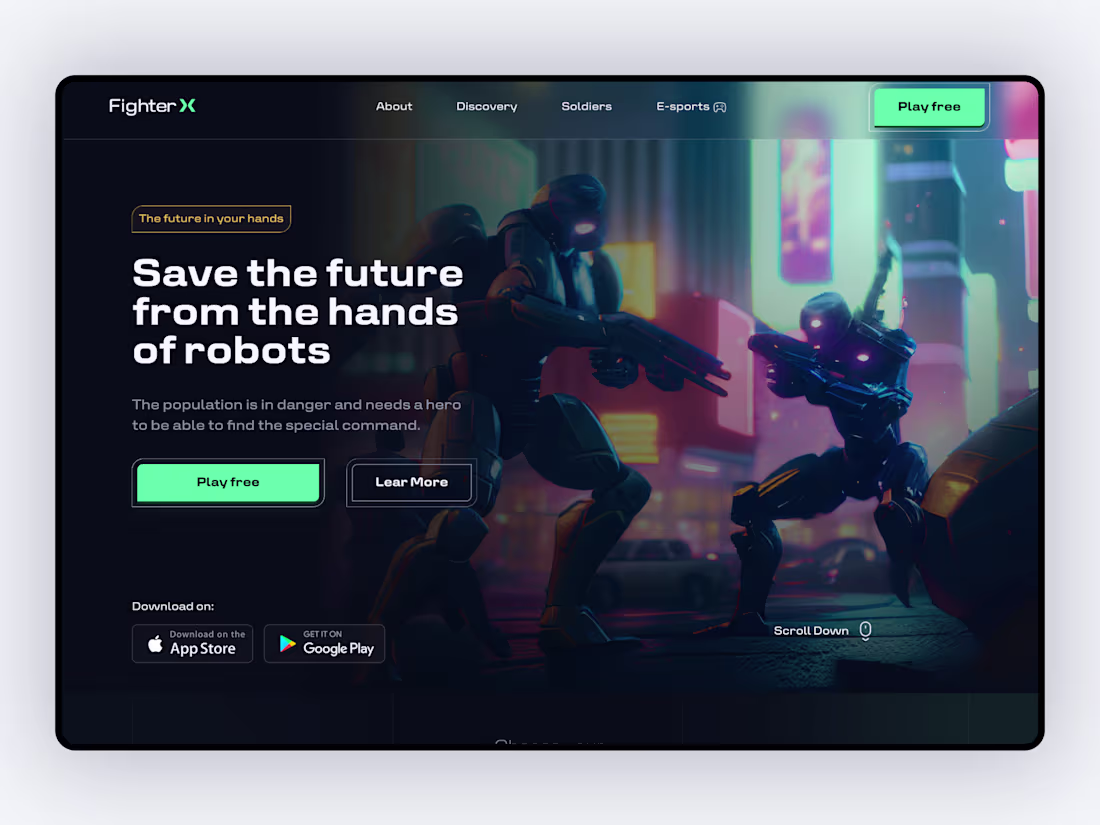 Cover image for Fighter X - Landing page