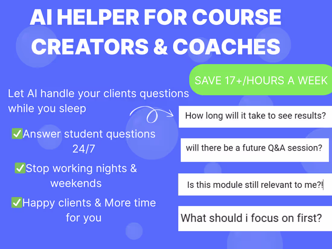 Cover image for AI Helper for Course Creators/ Coaches