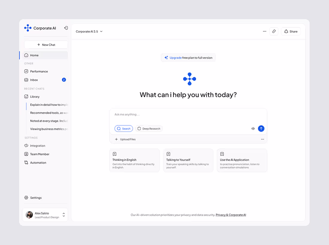 Cover image for Corporate AI - AI Chat Dashboard