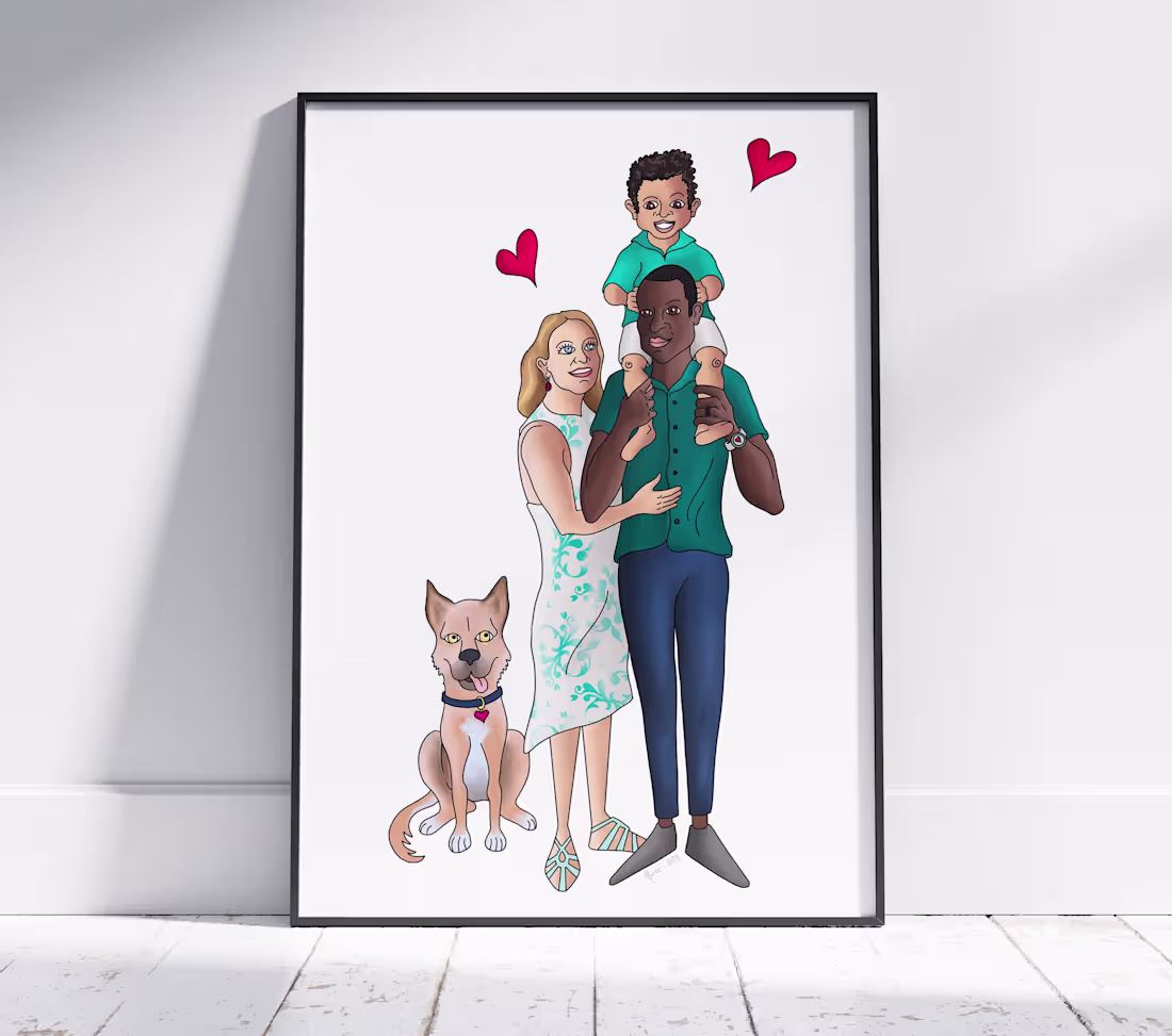 Cover image for Custom Family Portrait Illustrations