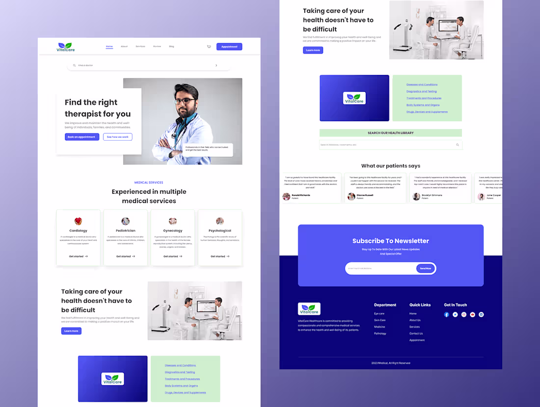 Cover image for Healthcare Landing Page