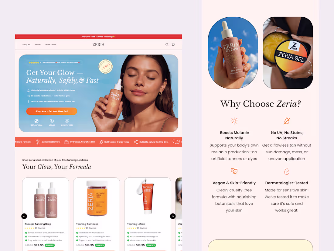 Cover image for GLOW DIFFERENT: A Sunless Tanning Page that Converts