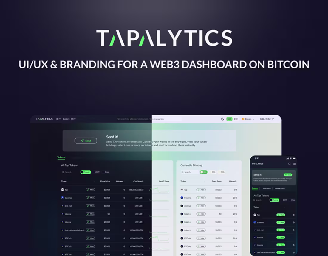 Cover image for UI/UX & Branding for a Web3 Dashboard on Bitcoin