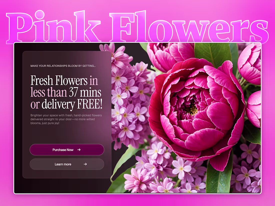 Cover image for Fresh Pink Flowers Landing Page (Framer Development)