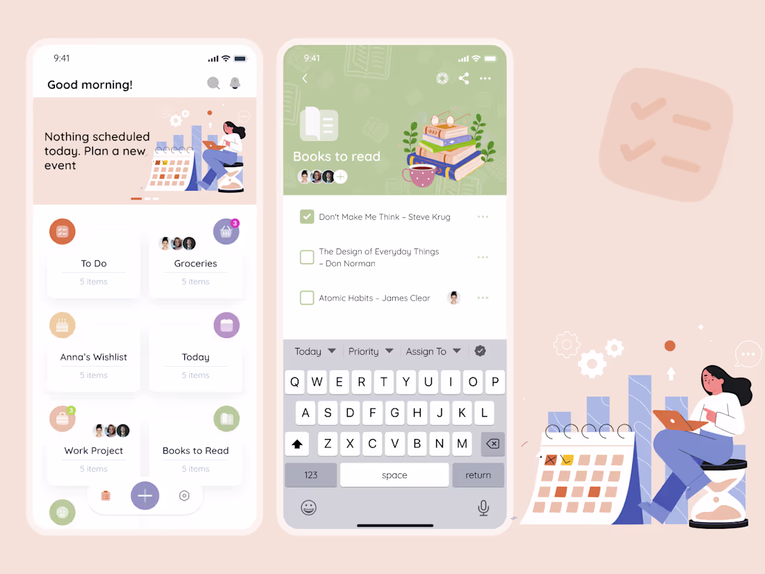 Cover image for UI/UX Mobile App Design for Smart Task & List Management App ✨