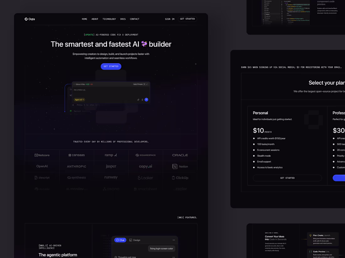 Cover image for Oqta - AI Builder Landing Page