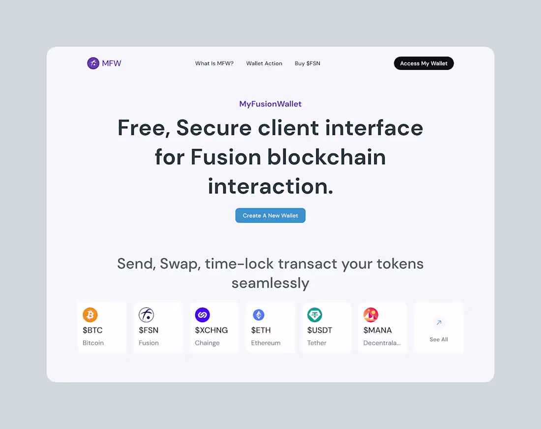 Cover image for Fusion Wallet Landing Page