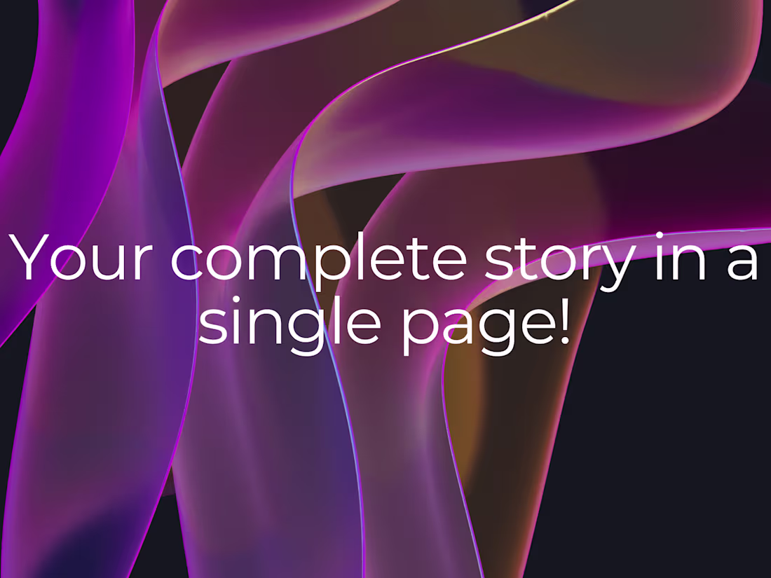 Cover image for OneGlide Web: Your Complete Story in a Single Page!