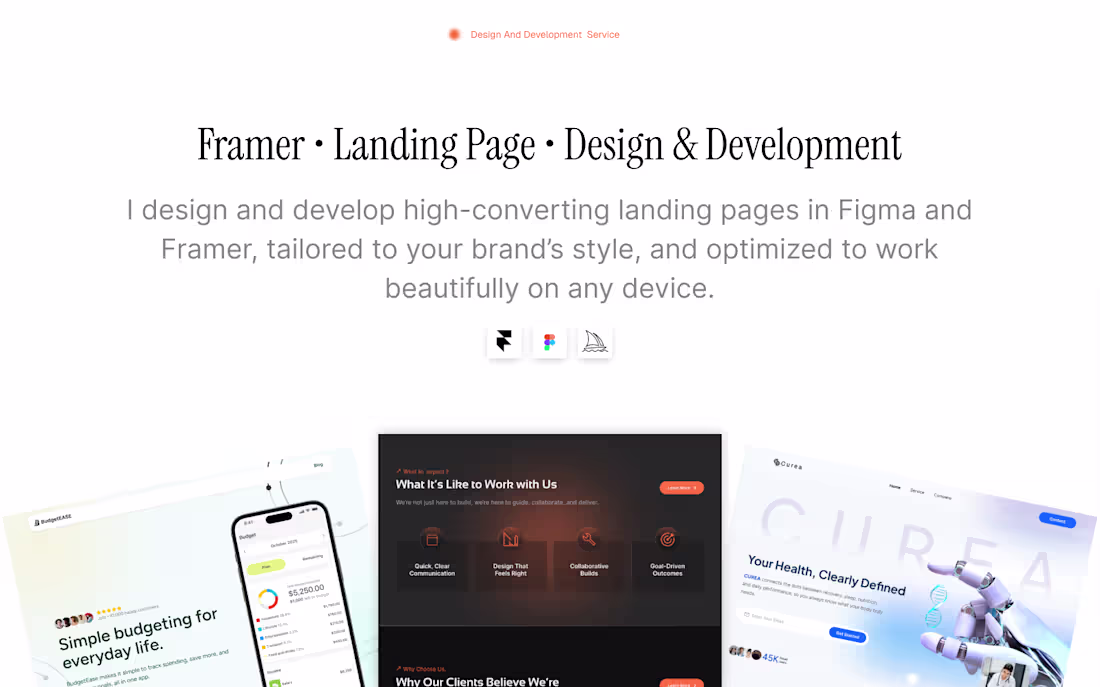 Cover image for Framer • Landing Page •  Design & Development